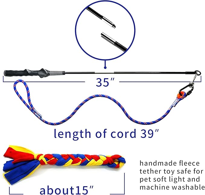 Flirt Pole for Dogs-Interactive Lures Durability Rope, Chase and Tug of war - Image 5