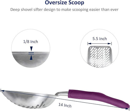 WePet Cat Litter Scoop, Aluminum Alloy Sifter, Kitty Metal Scooper, Deep Shovel - Image 2