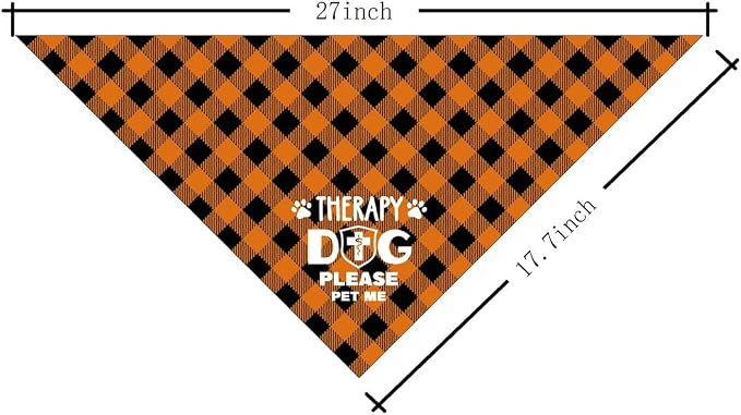 Dog Bandana, Therapy Dog Please Pet Me with, Dogs Scarf Classical Printing - Image 2