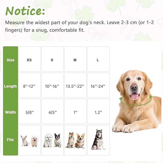 St. Patrick's Day Dog Collar, Adjustable Spring Cotton Collars Gifts - Image 2