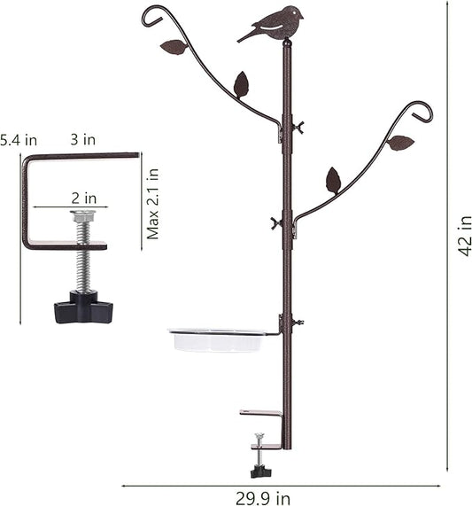Deck Bird Feeder Pole Porch Multi-Hooks Hanging Kit - Image 2