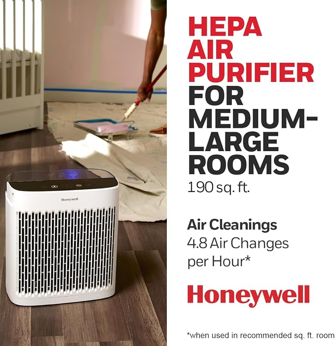 Honeywell HEPA Air Purifier for Home, 938 Ft² Rooms in 1 hour, Turbo Clean - Image 3