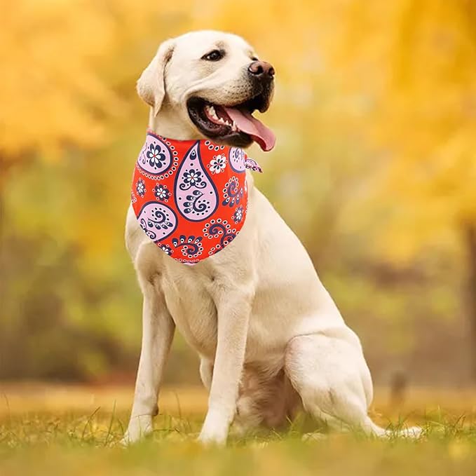 30 Pcs Paisley Bandanas for Dog Polyester Print One Side Bandana Bulk for Small - Image 6