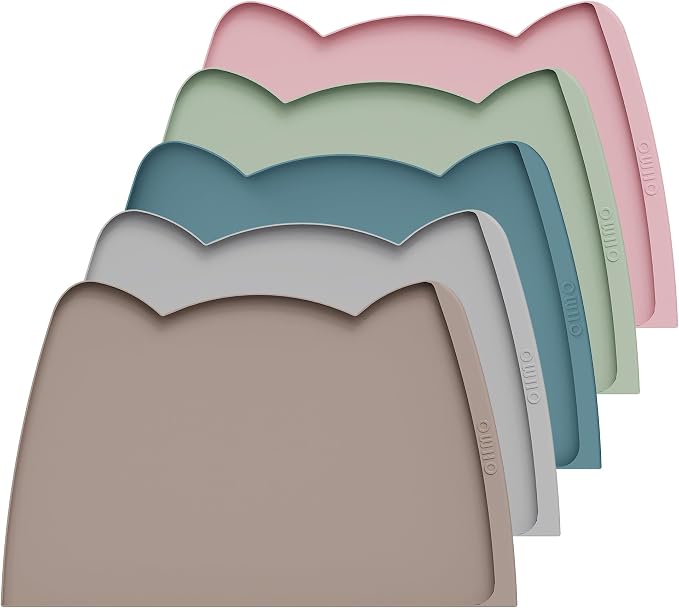 OHMO Dog Food Mat w/Residue Collection Pocket Silicone Pet Feeding Mat by OHMO