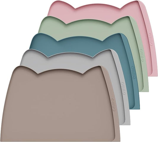 OHMO Dog Food Mat w/Residue Collection Pocket Silicone Pet Feeding Mat by OHMO