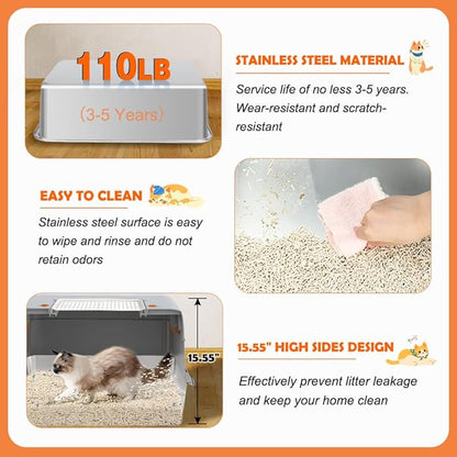 Vivifying Stainless Steel Litter Box - Image 5