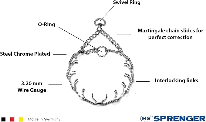 Herm Sprenger Prong Dog Training Collar, 3.2mm x 23in Medium, Ultra-Plus Chrome - Image 2