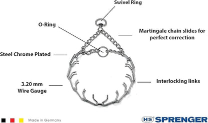 Herm Sprenger Prong Dog Training Collar, 3.2mm x 23in Medium, Ultra-Plus Chrome - Image 2
