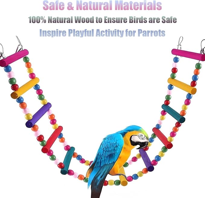 Bird Toys for Parrots Parrot Bridge, Swing Toys, and Ladders for Macaws - Image 2