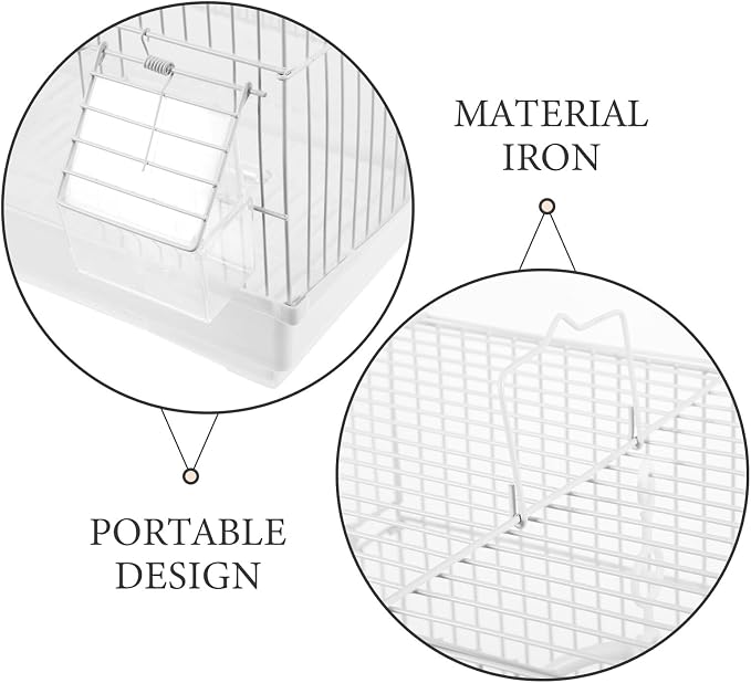 DECHOUS Metal Bird Cage Portable Parrot Carrying Cage Handheld Wire Bird Travel - Image 7