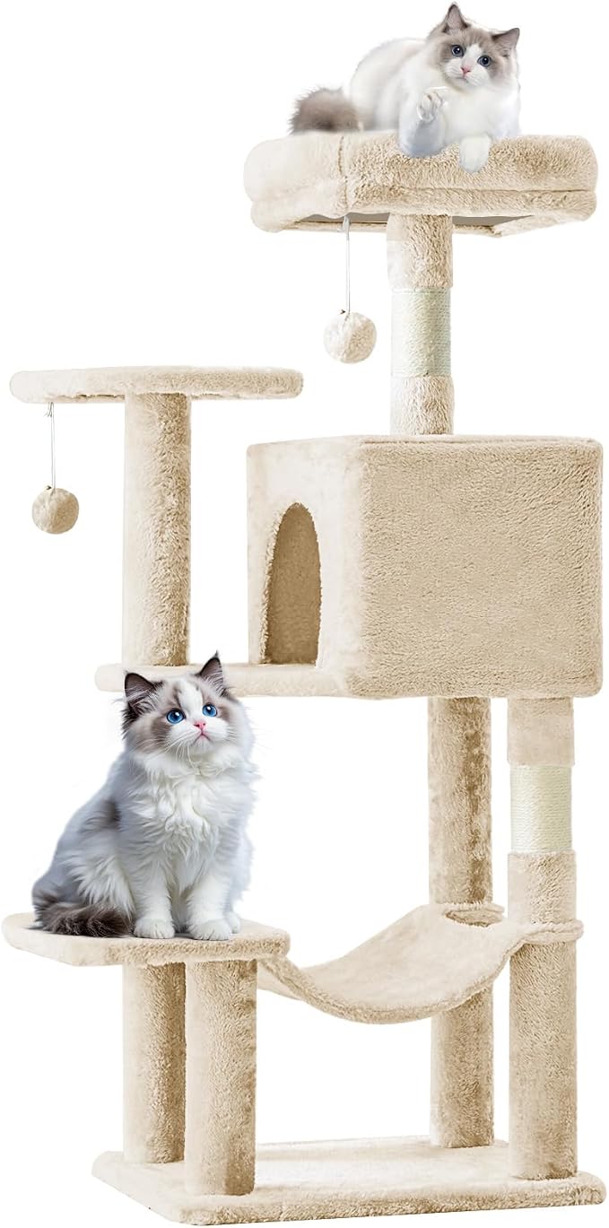 Sweetcrispy 44 Inch Cat Tree Tower, Cat Climbing Tower - Image 7
