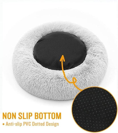 Original Calming Donut Dog and Cat Bed in Shag Fur, Dog Beds - Image 5