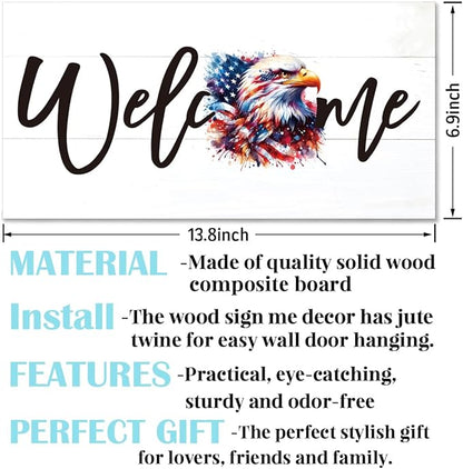 Welcome Sign for Front Door, Welcome Decor Wooden Hanging Sign for Wall Decor - Image 2