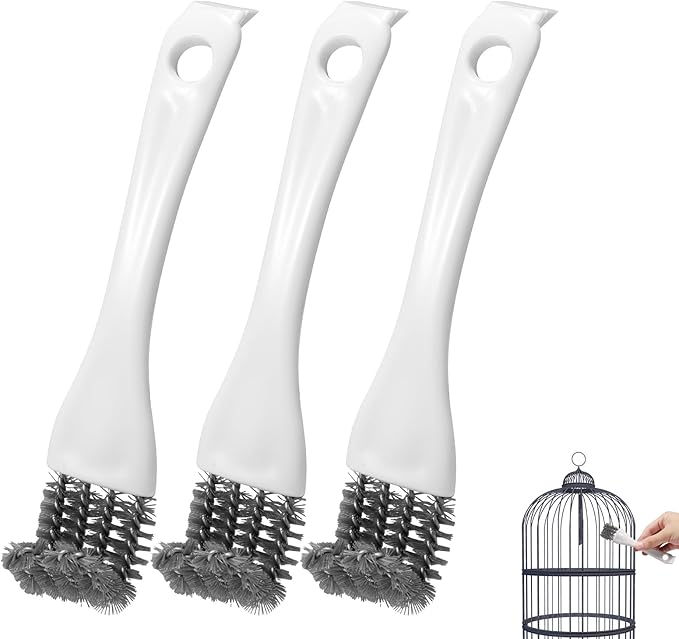 3pcs Bird Cage Brush Cleaner, Stainless Steel Bird Cleaning Brush Durable by Unknown