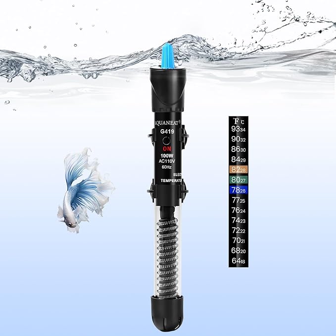 AQUANEAT Aquarium Heater, 100W Fish Tank Heater, Adjustable Submersible Water by Aquaneat