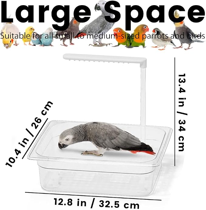 Parrot Bathtub, USB Electric Large Bird Bathtub Shower - Image 5