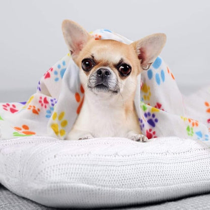 Comsmart Dog Blankets for Small Dogs, 6 Pack Puppy Blanket Cute Paw Print Pet - Image 5