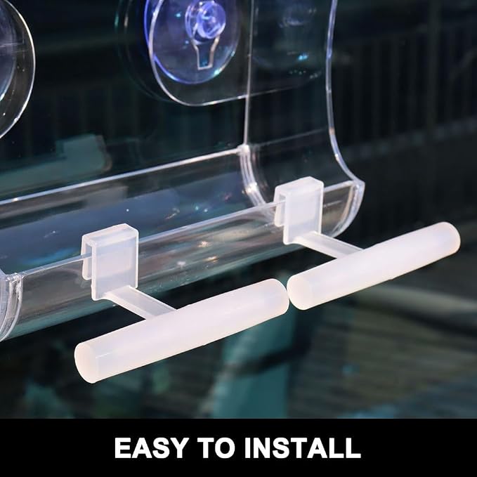 2PCS Bird Perch Stands, Acrylic Parrot Feeder Playstand Window Bird Feeder - Image 4