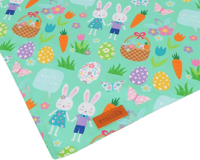 PTDECOR Easter Dog Bandana, Reversible Rabbit Easter Egg Dog Scarf - Image 6