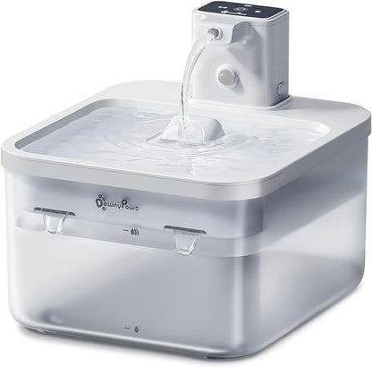 DownyPaws Battery Operated Cat Water Fountain, 84oz/2.5L Fursink Wireless Pet by DownyPaws