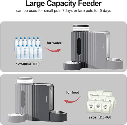 Gardner Pet Automatic Gravity Cat Food Feeder and Water Dispenser Stainless - Image 3
