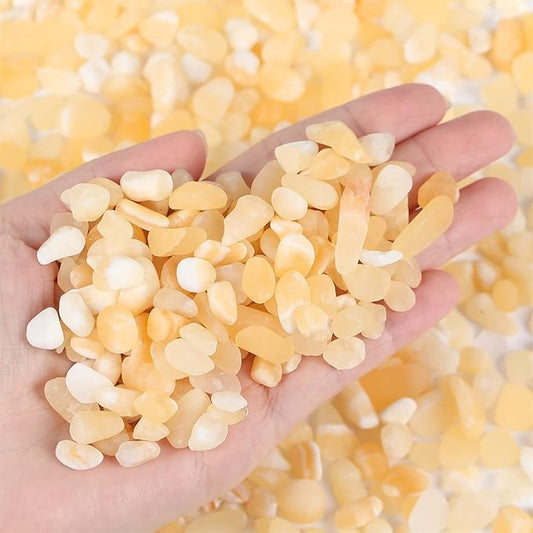 1lb Yellow Jade Aquarium Gravel Rocks Natural Tumbled Healing Crystal Chips - Image 2