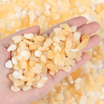 Yellow Jade Aquarium Gravel Rocks Natural Tumbled Healing Crystal Chips Bulk - Image 2