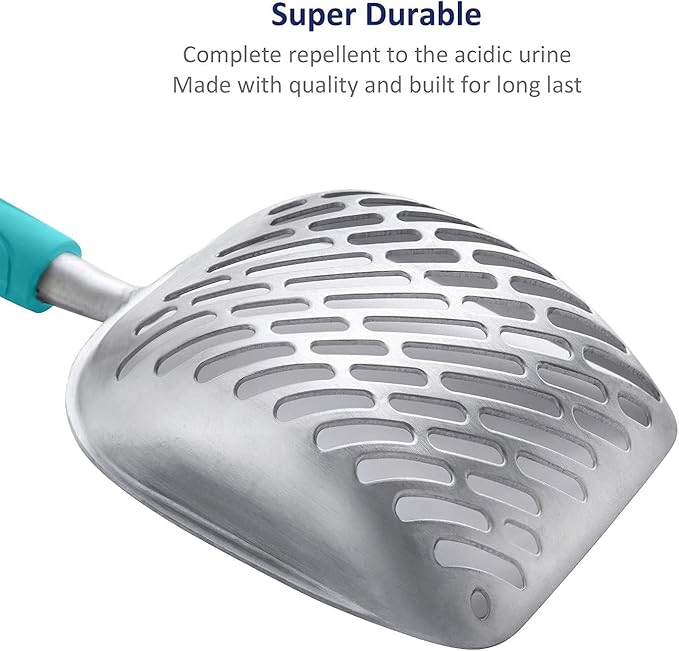 WePet Cat Litter Scoop, Aluminum Alloy Sifter, Kitty Metal Scooper, Deep Shovel - Image 5