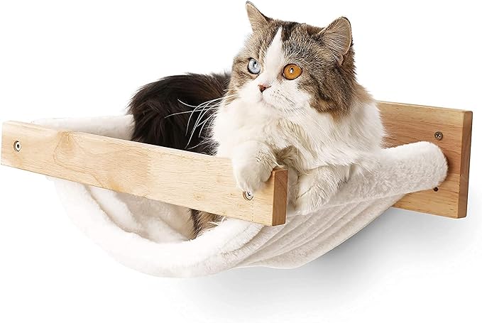 FUKUMARU Cat Hammock Wall Mounted, Kitty Beds and Perches, Wooden Cats Furniture by FUKUMARU