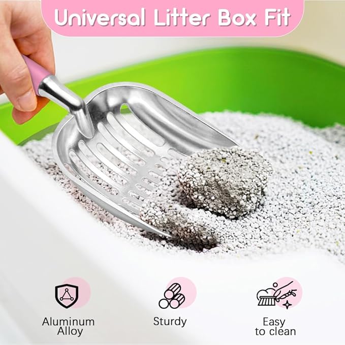 Cat Litter Scoop, Metal Cat Scooper, Plastic Handle Scoop, Sifting Shovel - Image 6