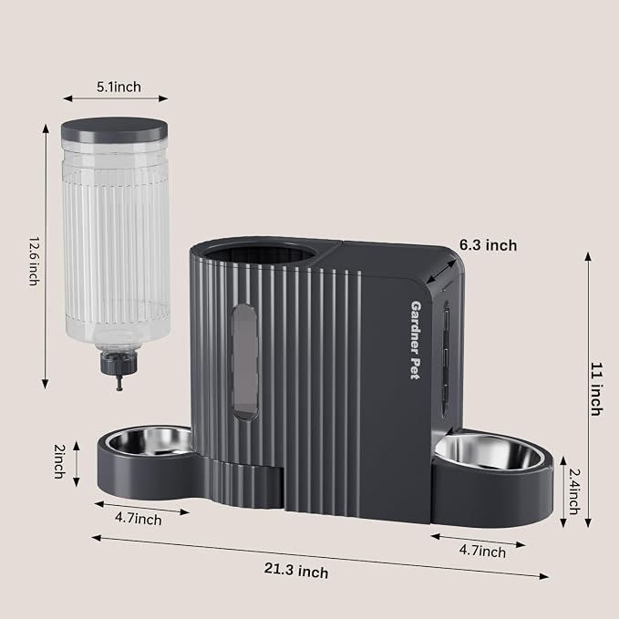 Gardner Pet Automatic Gravity Cat Food Feeder and Water Dispenser Stainless - Image 9