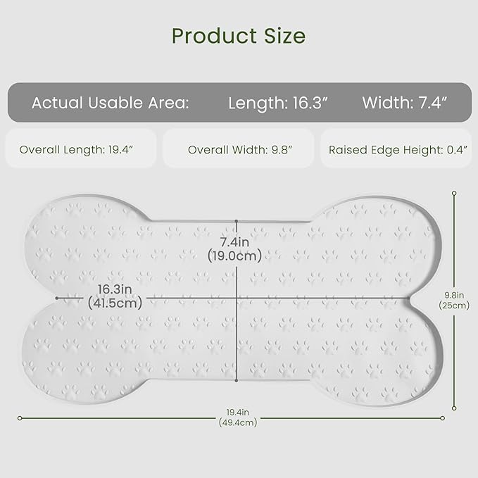 Dog Food Mat Anti-Slip Silicone Dog Bowl Mat Thicker Pet Placemat Waterproof - Image 2