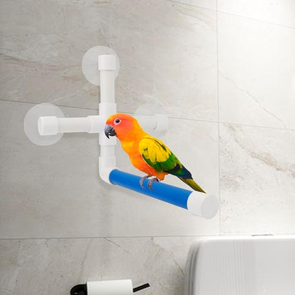 Hypeety Pet Parrot Bath Perches Rack Suction Cup Bird Window and Shower Perch - Image 4