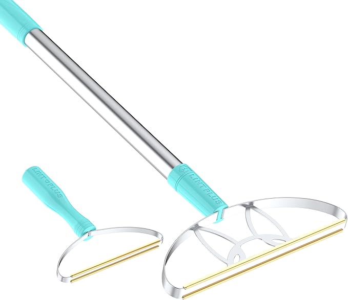 Ultra & Pro LINTPLUS Combo: 50" Stand-Up Carpet Rake by LINTPLUS