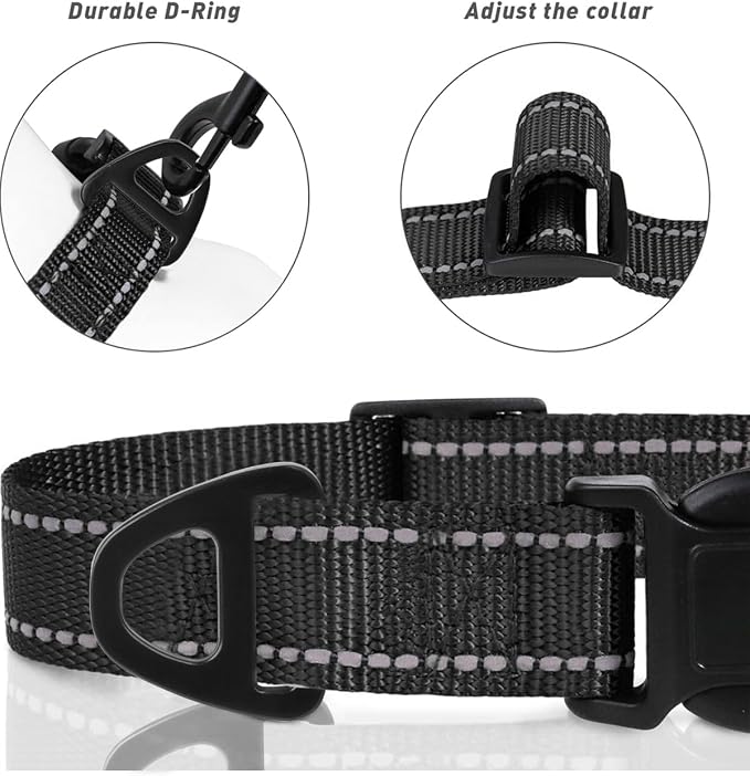 TagME Reflective Nylon Dog Collars, Adjustable Classic Pet Collar - Image 3