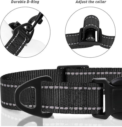 TagME Dog Collars, Adjustable Reflective Nylon Pet Collar - Image 3