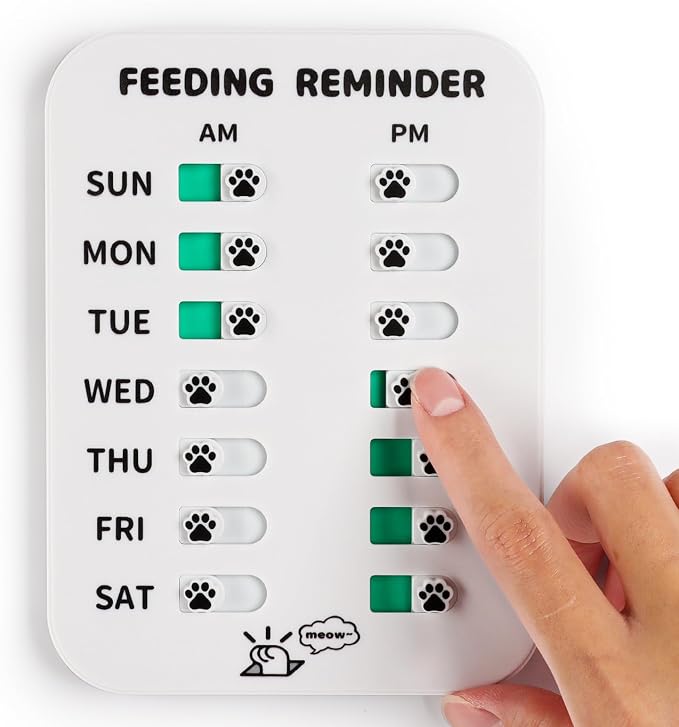 YAUYIK Dog Feeding Reminder, Puppy Feeding Schedule Chart, AM/PM Daily by YAUYIK