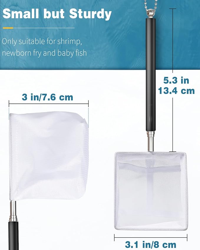 Pawfly Aquarium Shrimp Net 3 Inch Tiny Fish Tank Net - Image 4