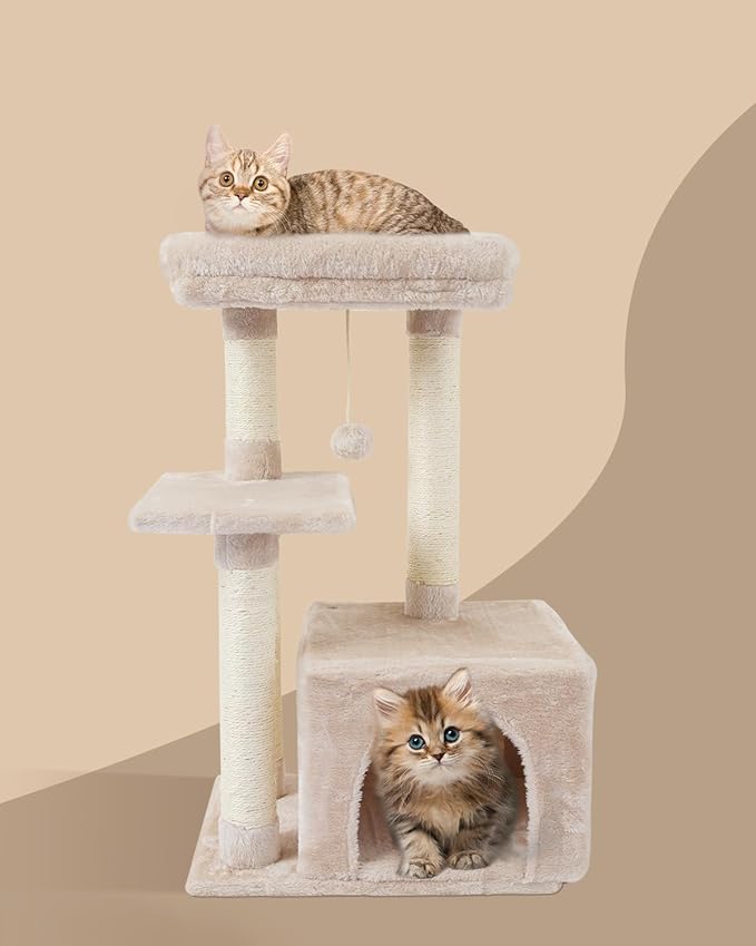 FISH&NAP Cute Cat Tree Kitten Cat Tower - Image 2