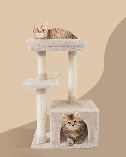 FISH&NAP Cute Cat Tree Kitten Cat Tower - Image 2