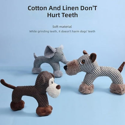 Xcho Linen Safari Companions Squeaky Dog Chew Animals Indestructible Dog Chew - Image 3
