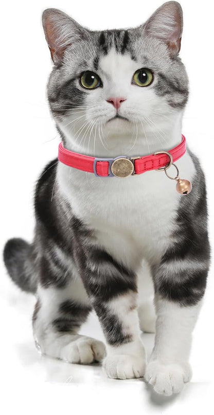 THAIN Leather Cat Collar with Bell Breakaway- Adjustable, Retro Bell fit Most - Image 6