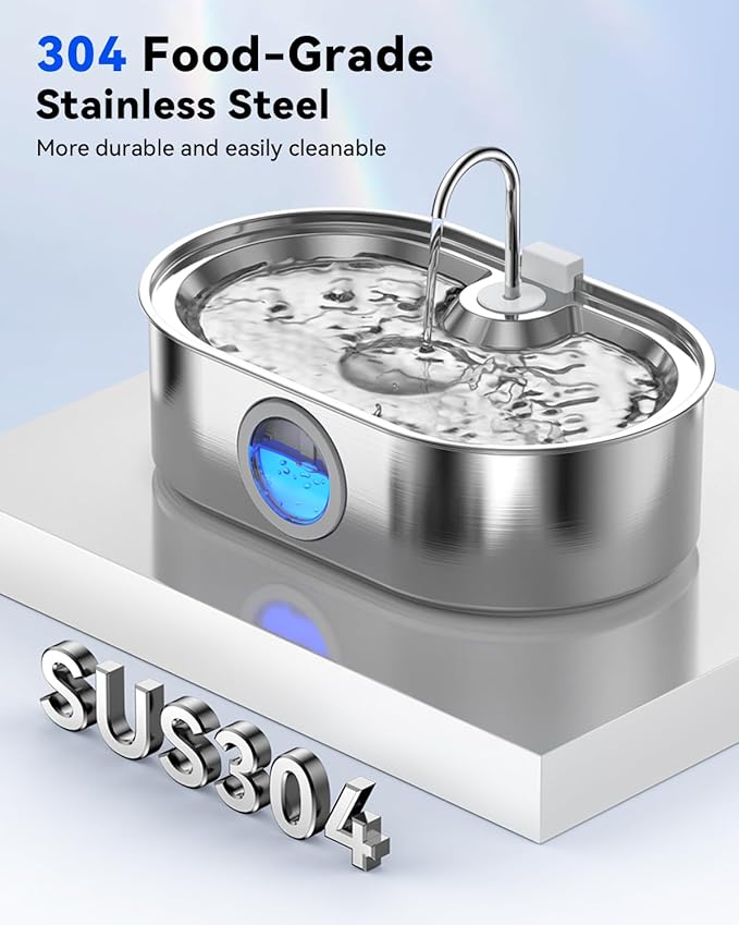 3.4Gal Dog Water Fountain for Large Dogs, 13L Stainless Steel Large Pet Fountain - Image 3