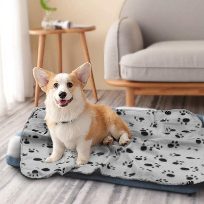 Comsmart Dog Blankets for Small Dogs, 6 Pack Puppy Blanket Cute Paw Print Pet - Image 2