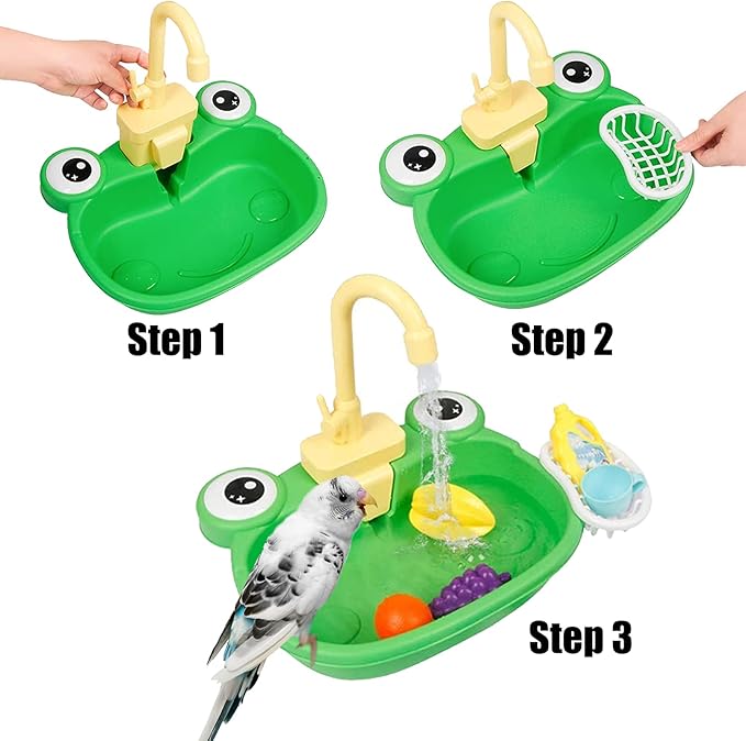 PINVNBY Parrot Bath Tub Bird Automatic Bathtub - Image 4