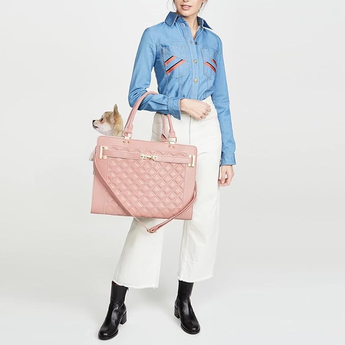 Fashion Pet Carrier Dog Cat Carrier Purse Soft-Sided Leather Handbag Pet Tote - Image 3