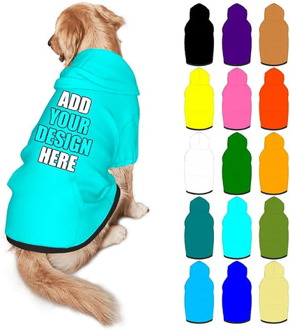 Custom Dog Hoodie Personalized Photo Text Logo Name Dog Clothes, Soft & Warm by Mynvzrk