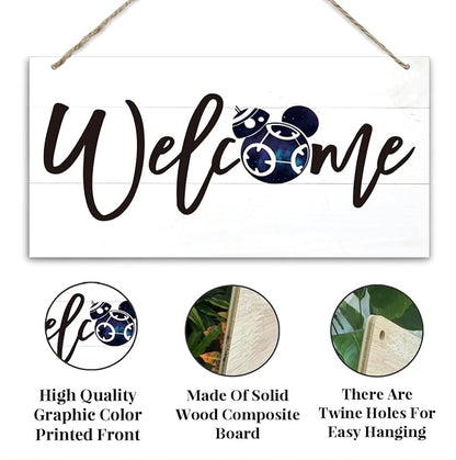 Welcome Sign for Front Door, Welcome Decor Wooden Hanging Sign for Wall Decor - Image 3