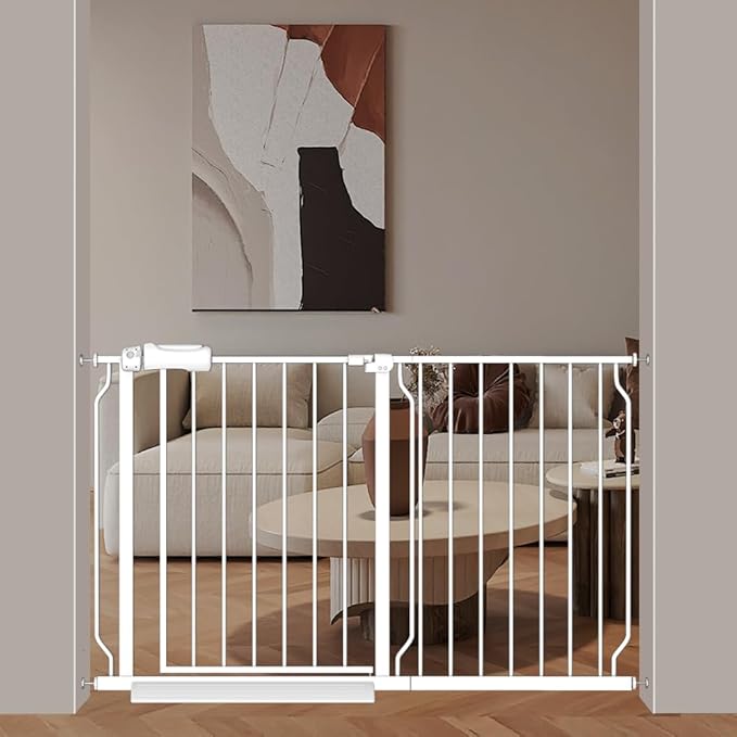 Extra Wide Baby Gates 48-53 Inch Child Dog Pet Gate Indoor Adjustable Safety by FlowerFrail