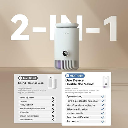 Enhanced Humidifier and Air Purifier in One, 0.8 Gal Top-Fill Tank, 23dB - Image 2